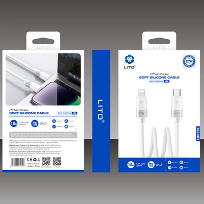 Câble de Données et de Charge USB-C - Lightning Lito LD07, 27W, 1m, Blanc