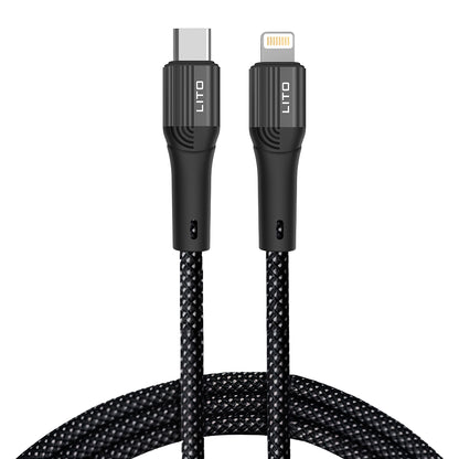 Câble de Données et de Charge USB-C - Lightning Lito LD14CL, 30W, 1m, Noir