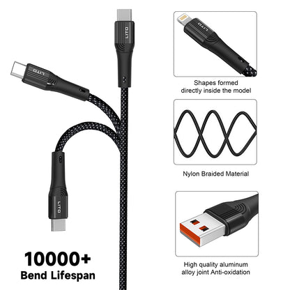 Câble de Données et de Charge USB-C - Lightning Lito LD14CL, 30W, 1m, Noir