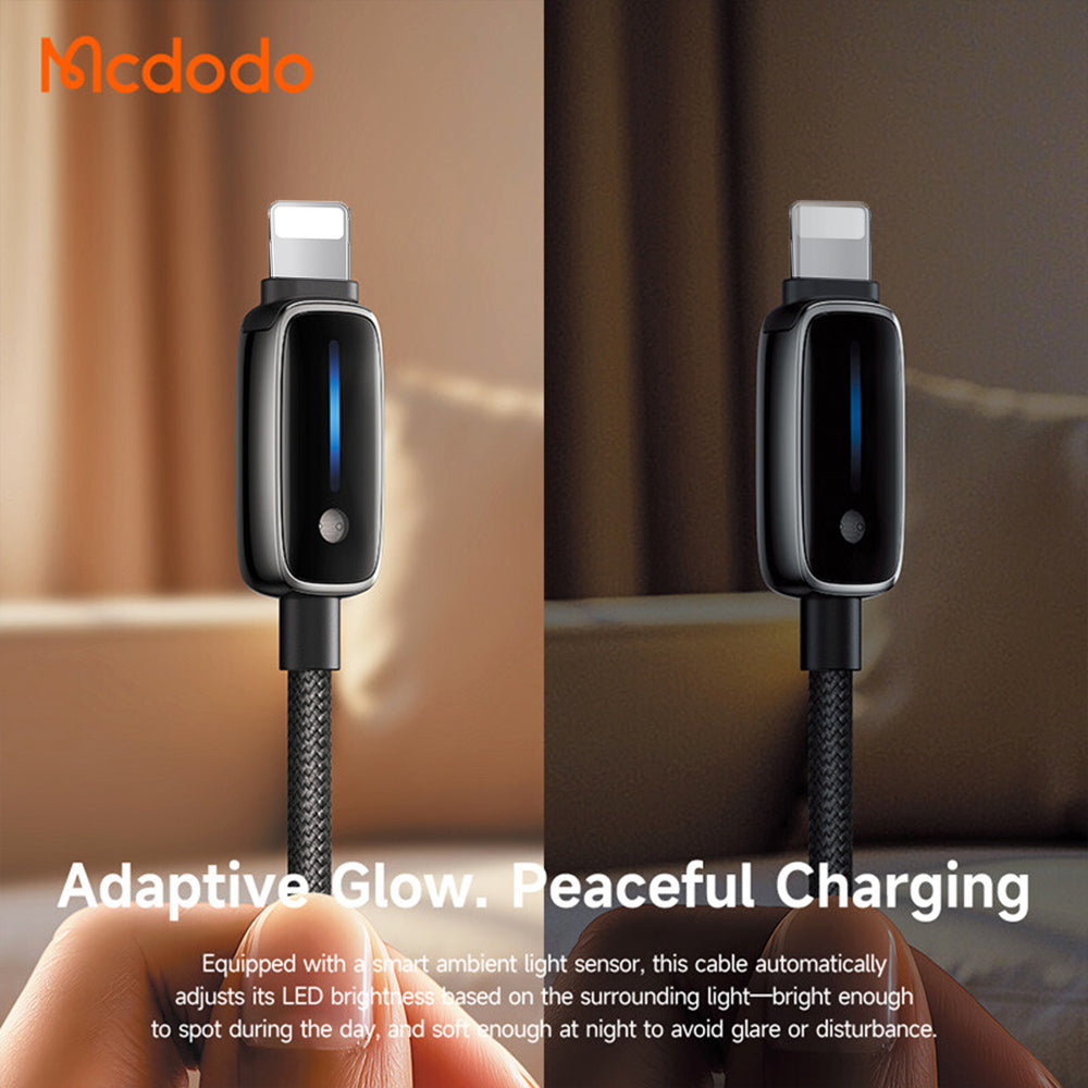 Câble de Données et de Charge USB-C - Lightning McDodo CA-0050, 36W, 1.2m, Noir