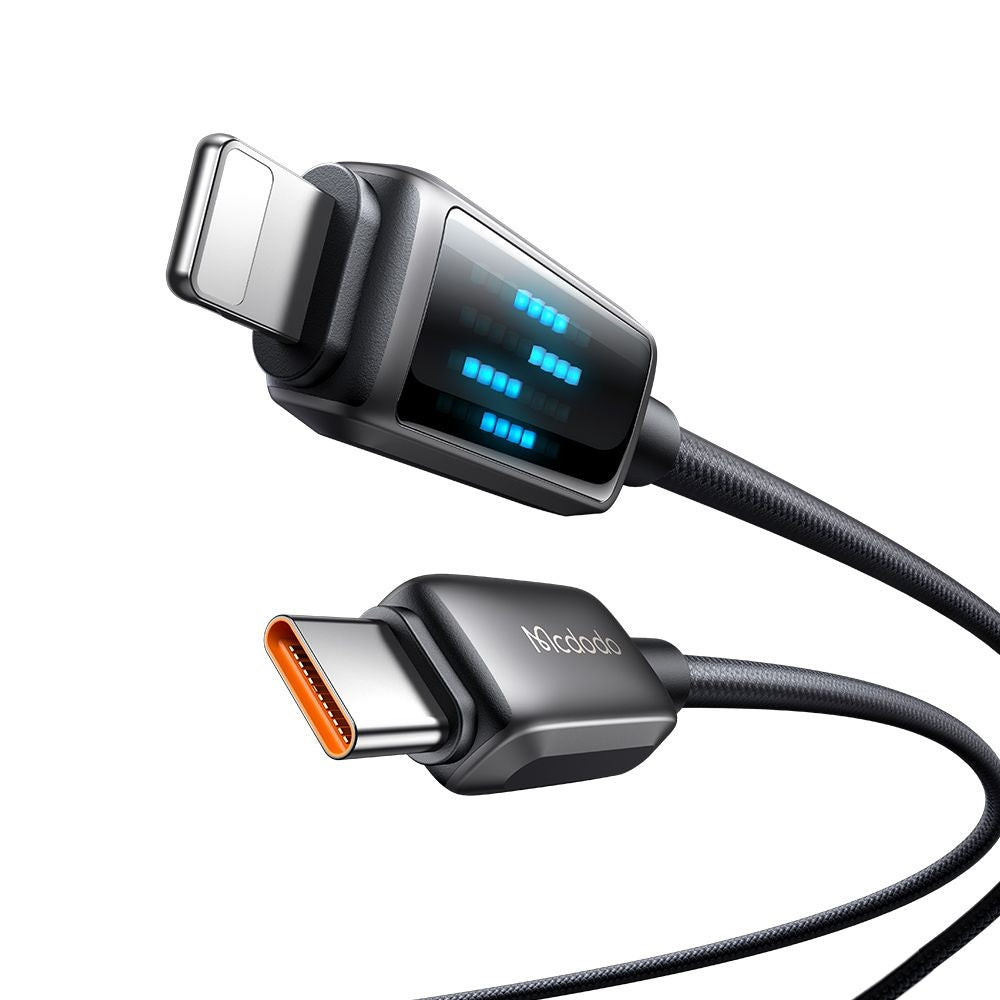 Câble de Données et de Charge USB-C - Lightning McDodo CA-2630 Display, 36W, 1.2m, Noir