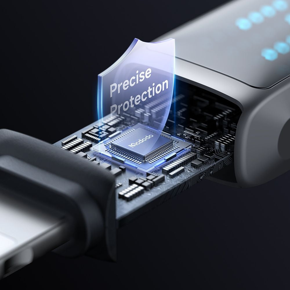 Câble de Données et de Charge USB-C - Lightning McDodo CA-2630 Display, 36W, 1.2m, Noir