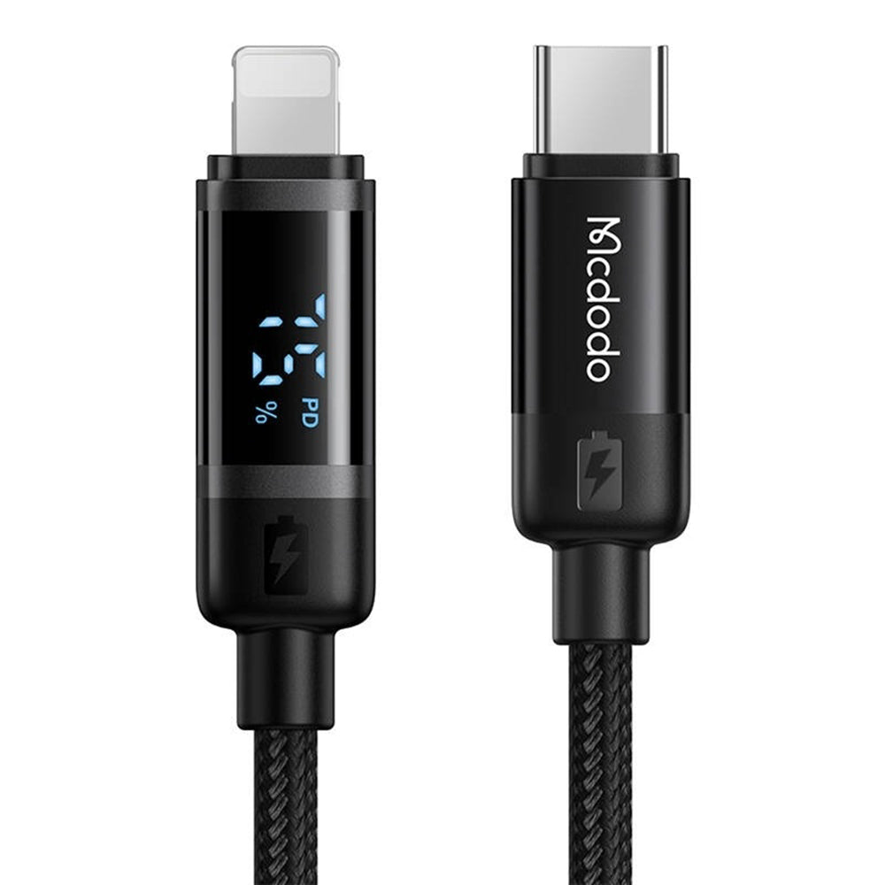 Câble de Données et de Charge USB-C - Lightning McDodo CA-5210 Bat Display, 36W, 1.2m, Noir