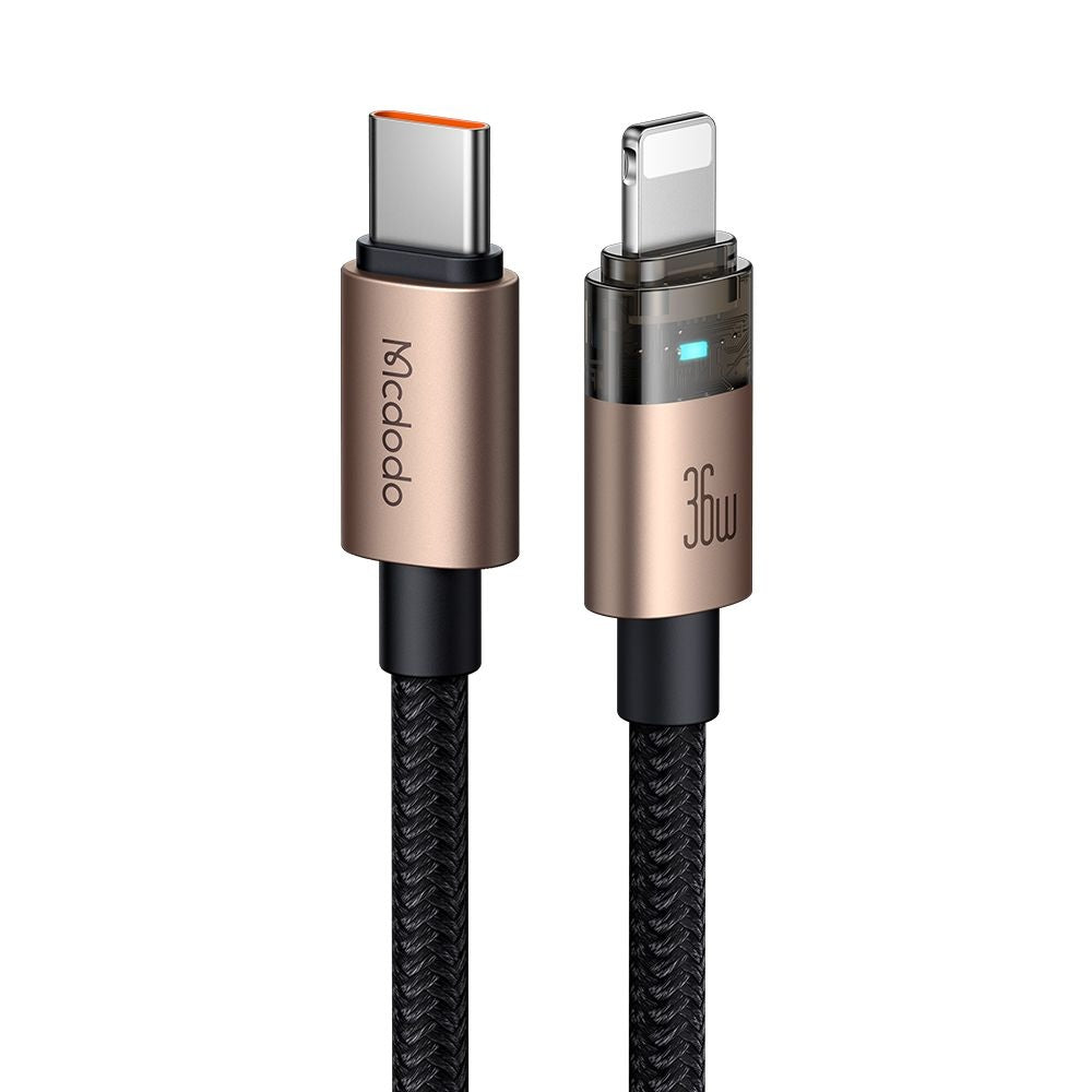 Câble de Données et de Charge USB-C - Lightning McDodo CA-6941, 36W, 1.2m, Doré