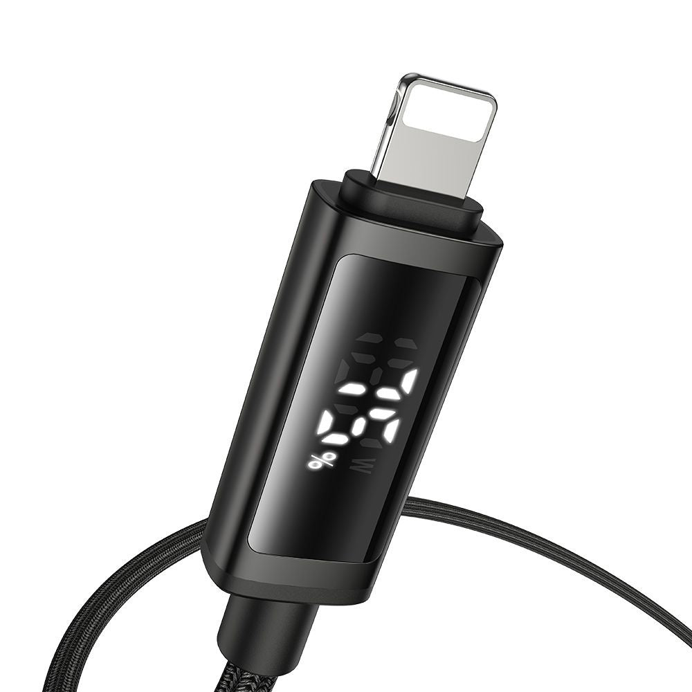 Câble de Données et de Charge USB-C - Lightning McDodo CA-7990 Display, 36W, 1.2m, Noir