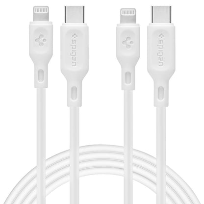 Câble de Données et de Charge USB-C - Lightning Spigen Durasync, 20W, 1m, Blanc, Lot de 2 pièces