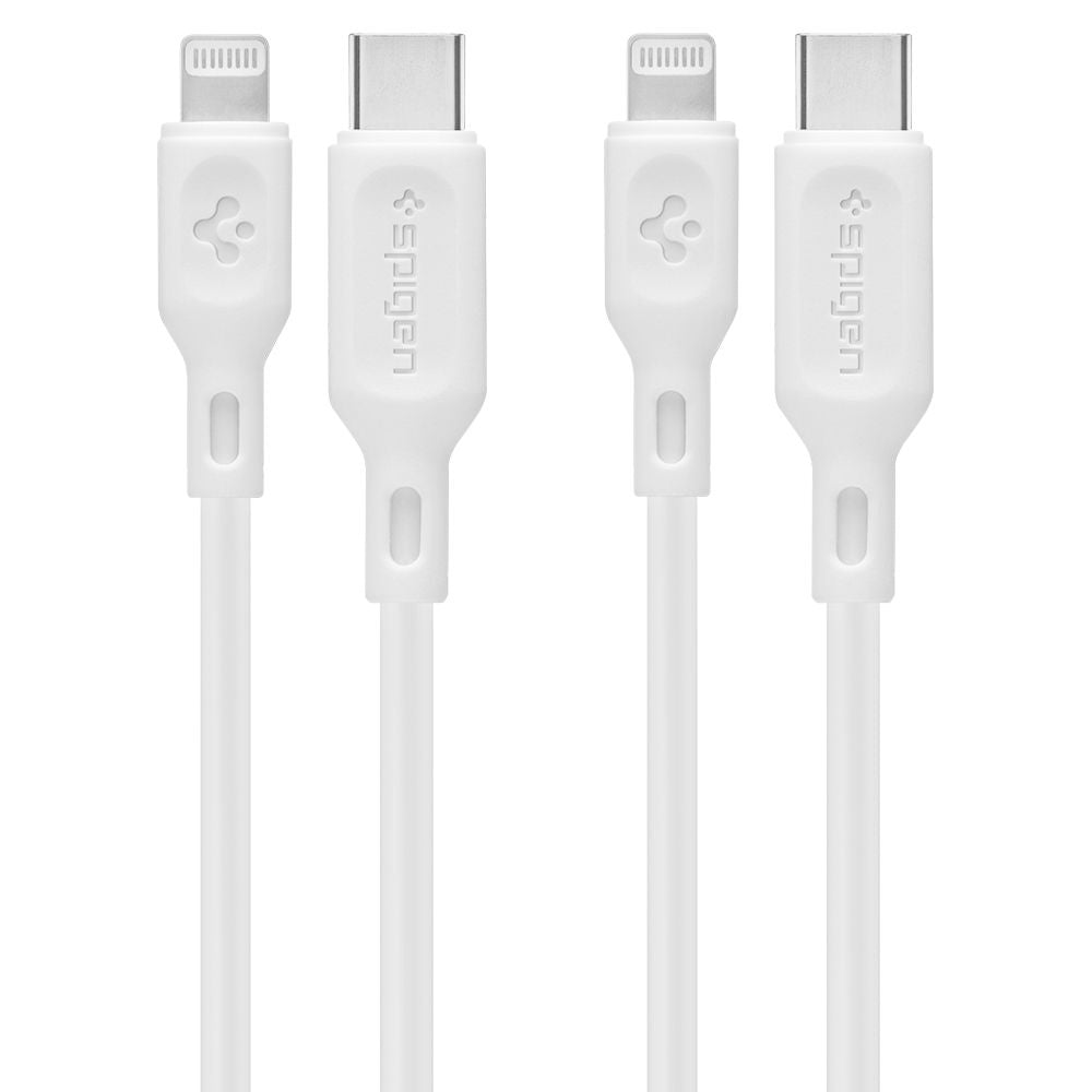 Câble de Données et de Charge USB-C - Lightning Spigen Durasync, 20W, 1m, Blanc, Lot de 2 pièces