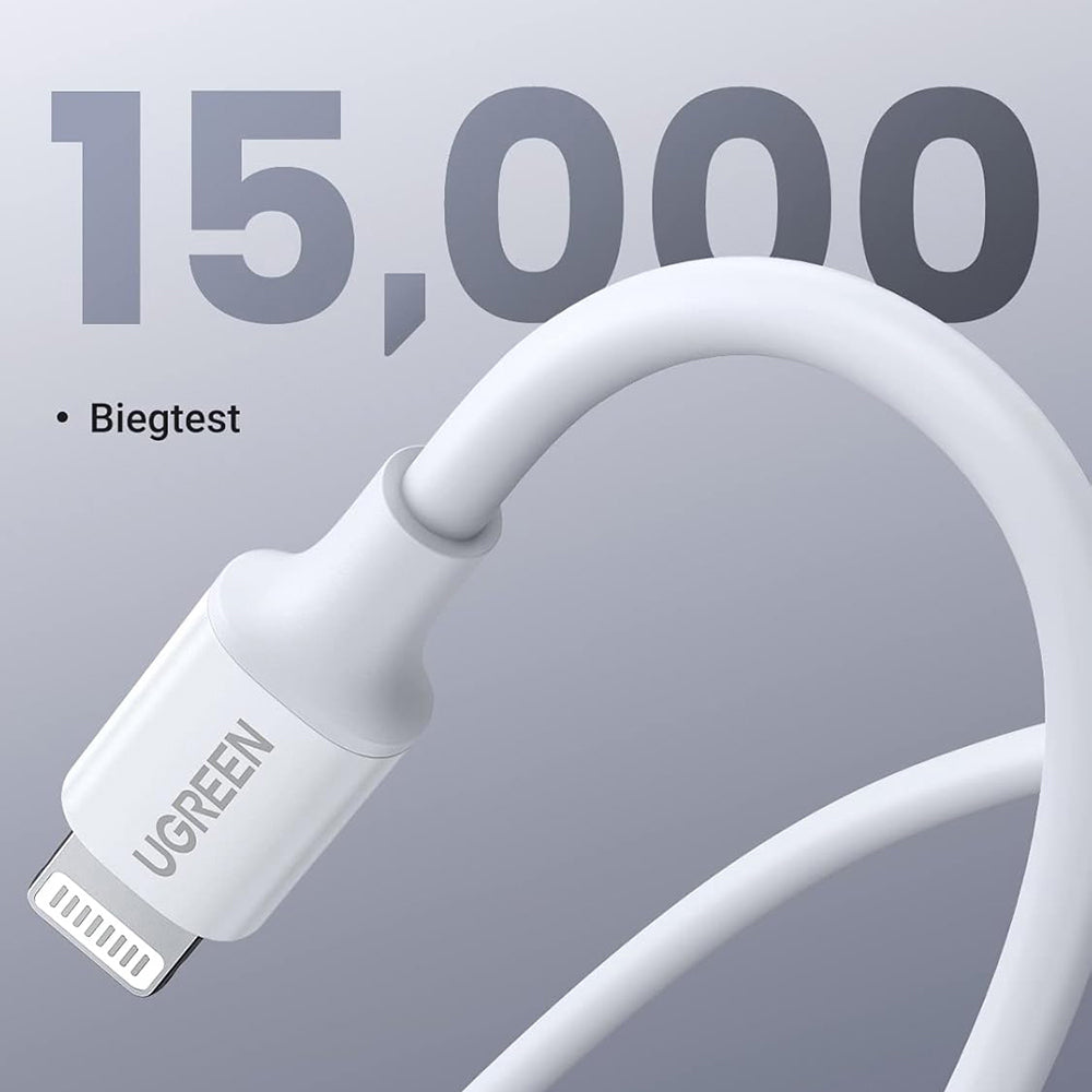 Câble de Données et de Charge USB-C - Lightning UGREEN US171 (10493), 20W, 1m, Blanc