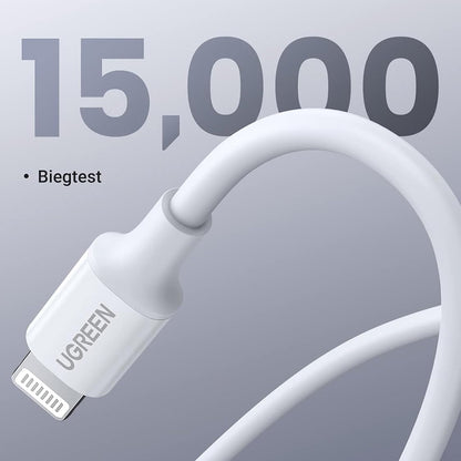 Câble de Données et de Charge USB-C - Lightning UGREEN US171 (10493), 20W, 1m, Blanc