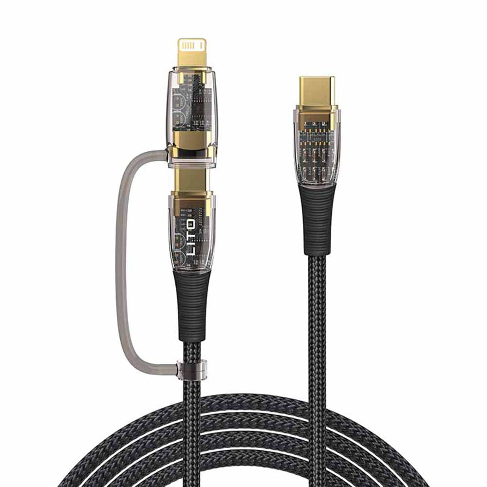 Câble de Données et de Charge USB-C - Lightning / USB-C Lito LD12, 60W, 1.2m, Noir