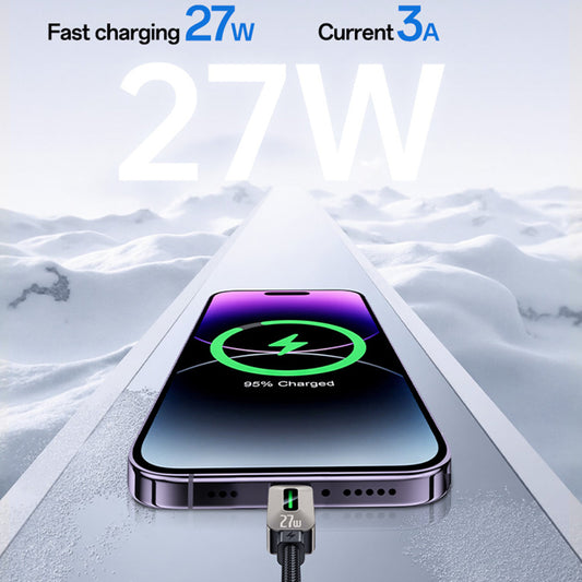 Câble de données et de charge USB-C - Lightning Yesido CA199, 27W, 1,2m, Noir