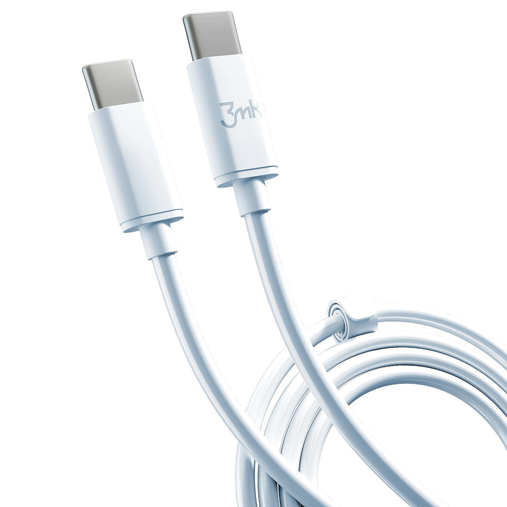 Câble de données et de charge USB-C - USB-C 3MK Hyper, 100W, 2m, Blanc