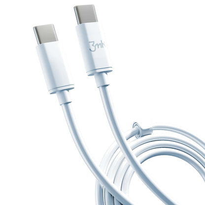 Câble de données et de charge USB-C - USB-C 3MK Hyper, 100W, 2m, Blanc