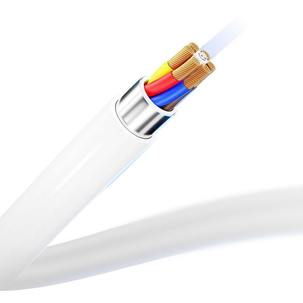 Câble de données et de charge USB-C - USB-C 3MK Hyper, 100W, 2m, Blanc