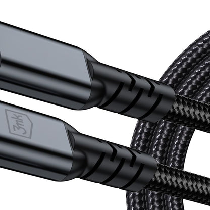 Câble de données et de charge USB-C - USB-C 3MK Hyper N Thunderbolt 4, 240W, 2m, Noir