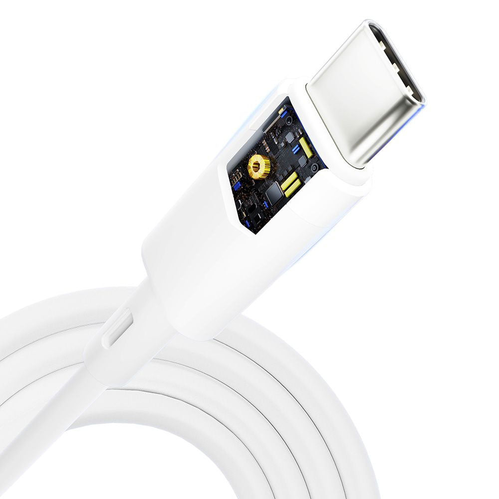 Câble de données et de charge USB-C - USB-C 3MK Hyper Silicone, 60W, 1m, Blanc