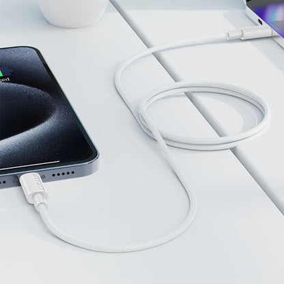 Câble de données et de charge USB-C - USB-C Acefast C18-03, 60W, 1.2m, Blanc