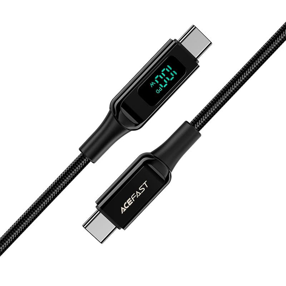 USB-C Data and Charging Cable - USB-C Acefast C6-03 Display, 100W, 2m, Black