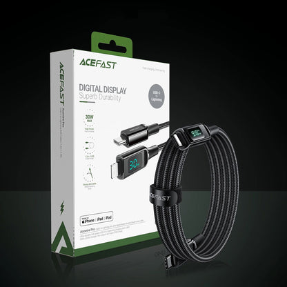 USB-C Data and Charging Cable - USB-C Acefast C6-03 Display, 100W, 2m, Black