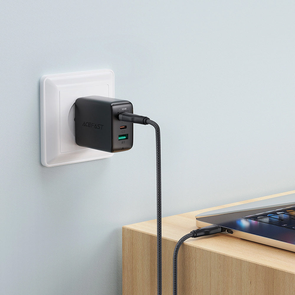 Câble de Données et de Charge USB-C - USB-C Acefast C8-03, 60W, 1.2m, Noir