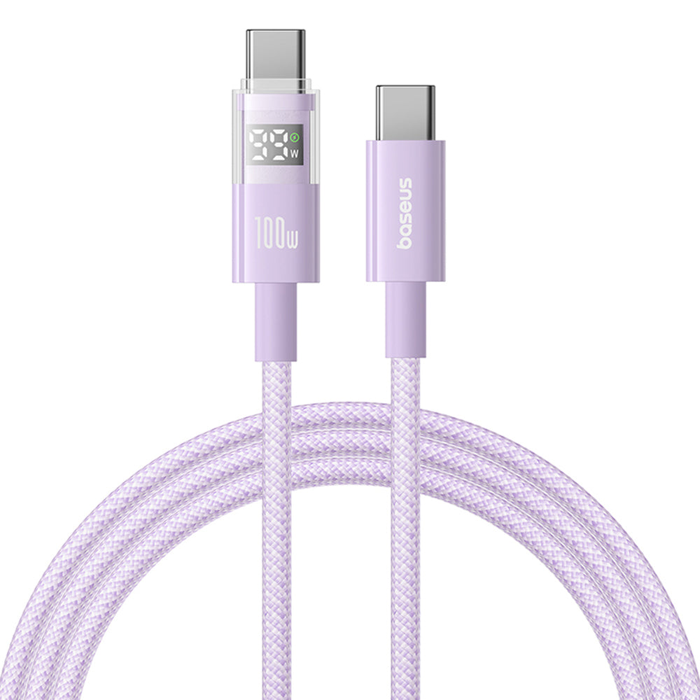 Câble de Données et de Charge USB-C - USB-C Baseus Display 2, 100W, 2m, Mauve P10382702511-01