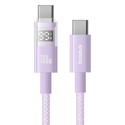 Câble de Données et de Charge USB-C - USB-C Baseus Display 2, 100W, 2m, Mauve P10382702511-01