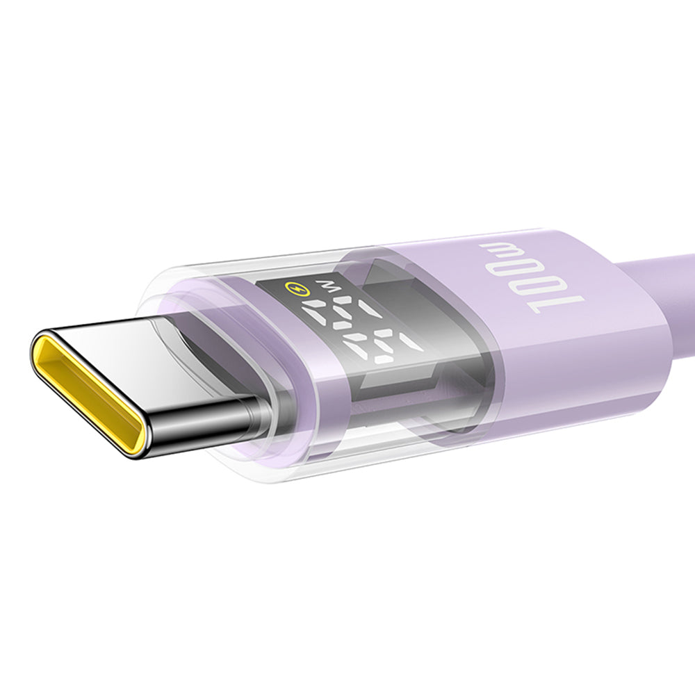 Câble de Données et de Charge USB-C - USB-C Baseus Display 2, 100W, 2m, Mauve P10382702511-01