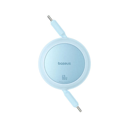 Câble de Données et de Charge USB-C - USB-C Baseus Free2Pull Mini Rétractable, 60W, 1m, Bleu P10364500311-01