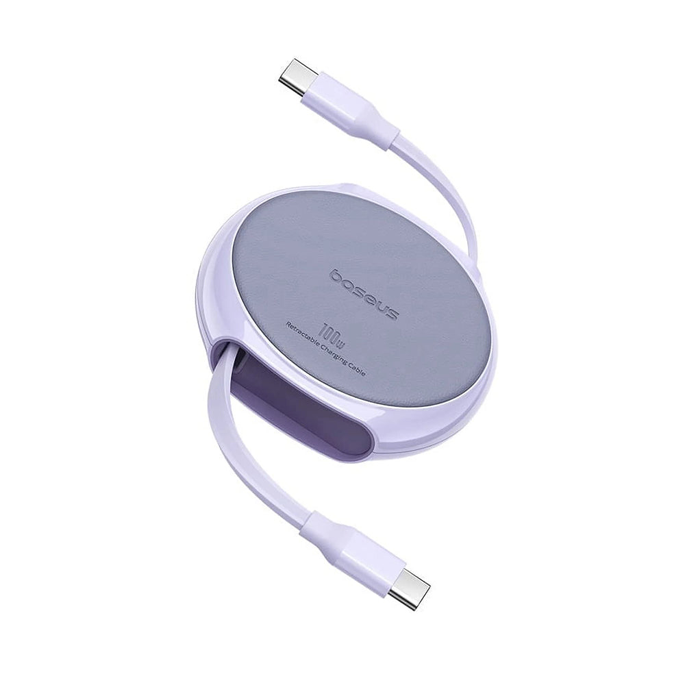 Câble de Données et de Charge USB-C - USB-C Baseus Pathfinder Rétractable, 100W, 1m, Mauve P10368400511-00