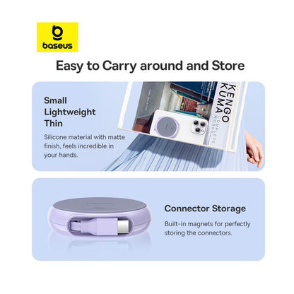 Câble de Données et de Charge USB-C - USB-C Baseus Pathfinder Rétractable, 100W, 1m, Mauve P10368400511-00