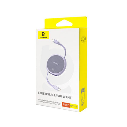 Câble de Données et de Charge USB-C - USB-C Baseus Pathfinder Rétractable, 100W, 1m, Mauve P10368400511-00