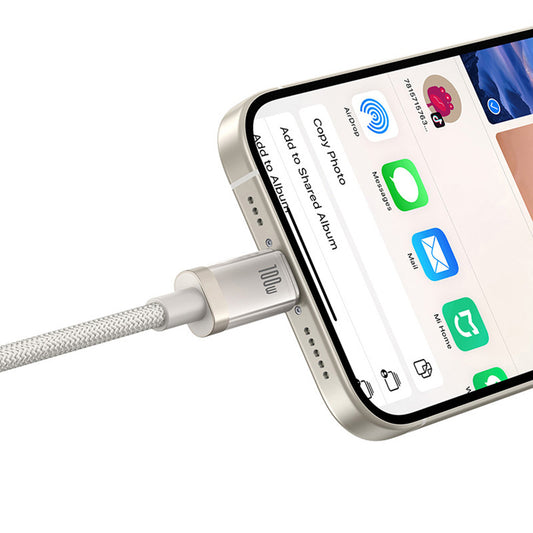 Câble de Données et de Charge USB-C - USB-C Baseus Titanium, 100W, 2m, Argenté P10378100G21-01