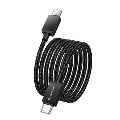 Câble de Données et de Charge USB-C - USB-C Borofone BX120 Placer, 60W, 1m, Noir