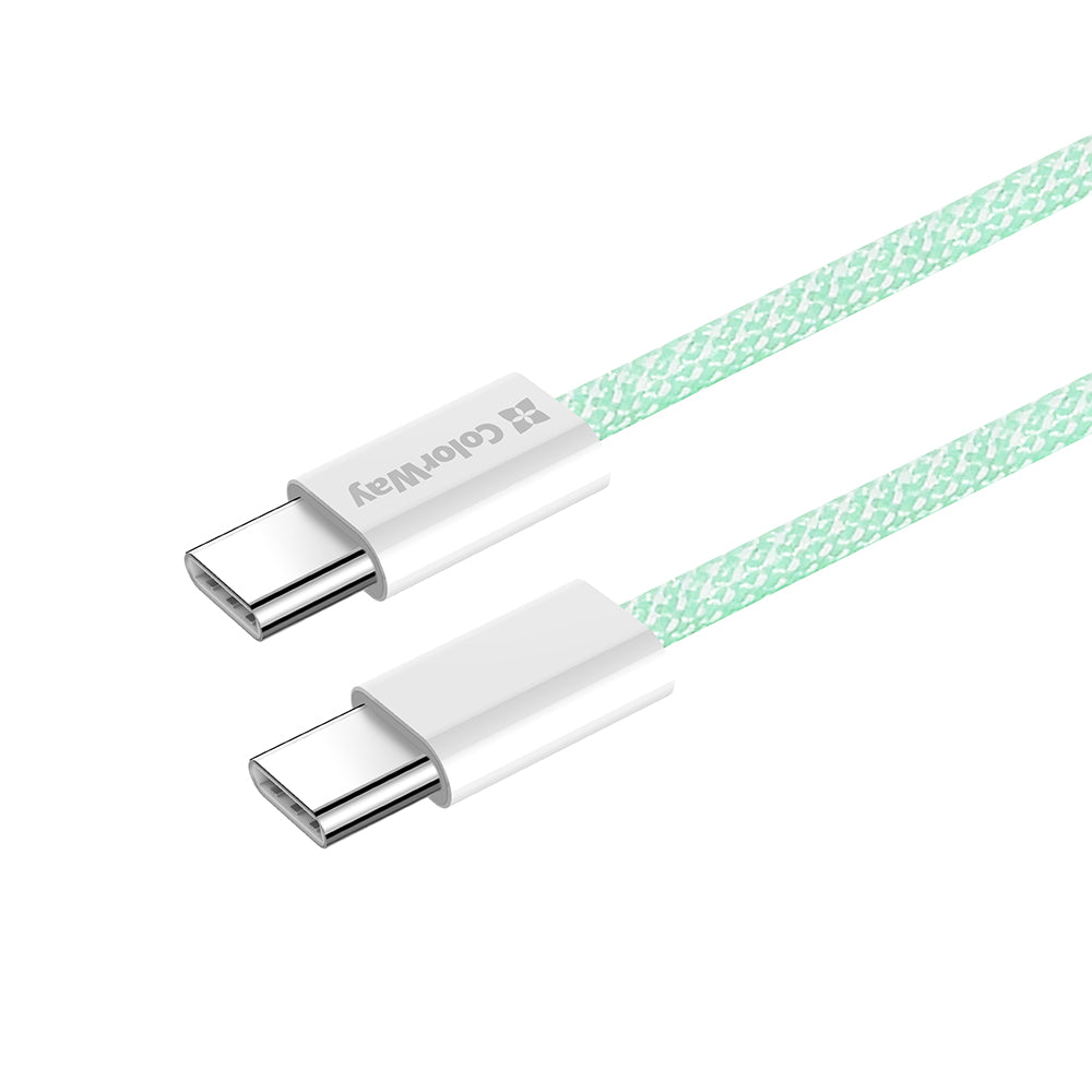 Câble de Données et de Charge USB-C - USB-C ColorWay CW-CBPDCC061, 60W, 1m, Vert