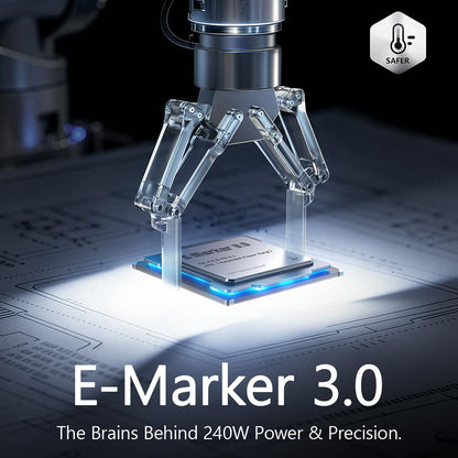 Câble de Données et de Charge USB-C - USB-C Lisen, 240W, 2m, Set 2 pièces, Bleu Marine YL0123070023