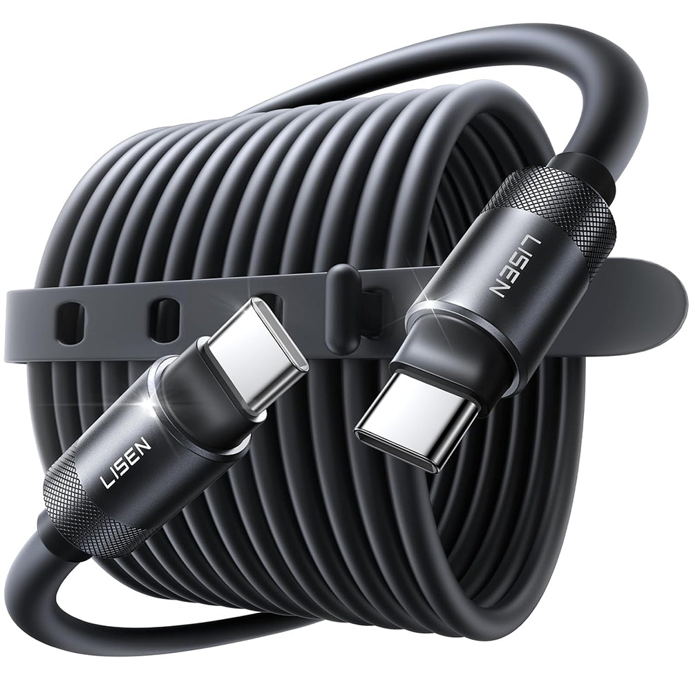 Câble de Données et de Charge USB-C - USB-C Lisen L115, 100W, 3m, Noir YL0125040001