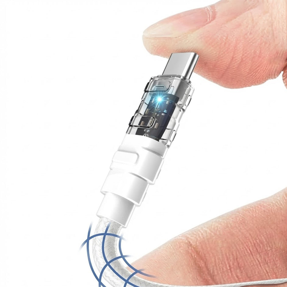 Câble de Données et de Charge USB-C - USB-C Lito LD05, 60W, 1m, Blanc