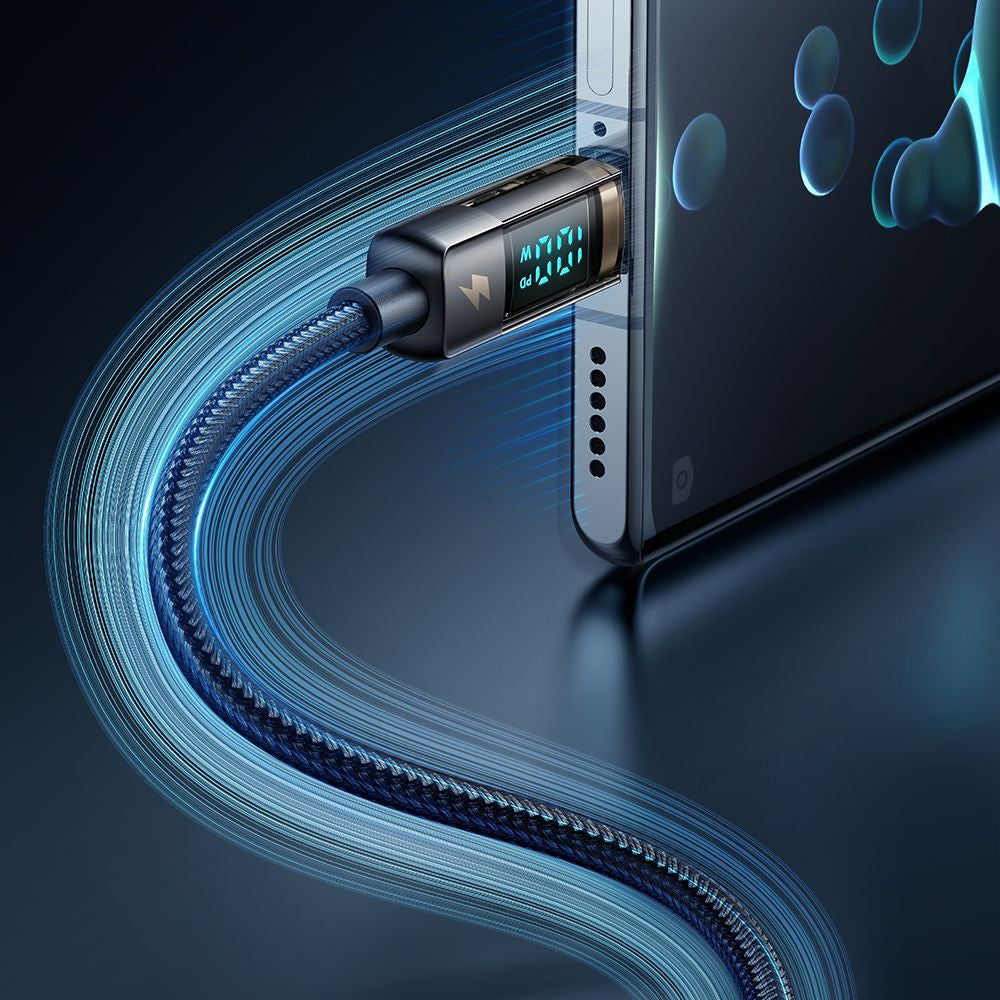 Câble de Données et de Charge USB-C - USB-C McDodo CA-3610 Affichage Auto Power Off, 100W, 1.2m, Noir