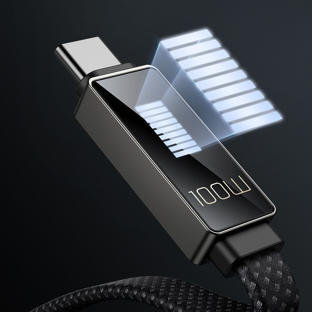 Câble de Données et de Charge USB-C - USB-C McDodo CA-4470 Rythm Display, 100W, 1.2m, Noir