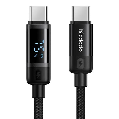 Câble de Données et de Charge USB-C - USB-C McDodo CA-5780 Bat Display, 60W, 1.2m, Noir