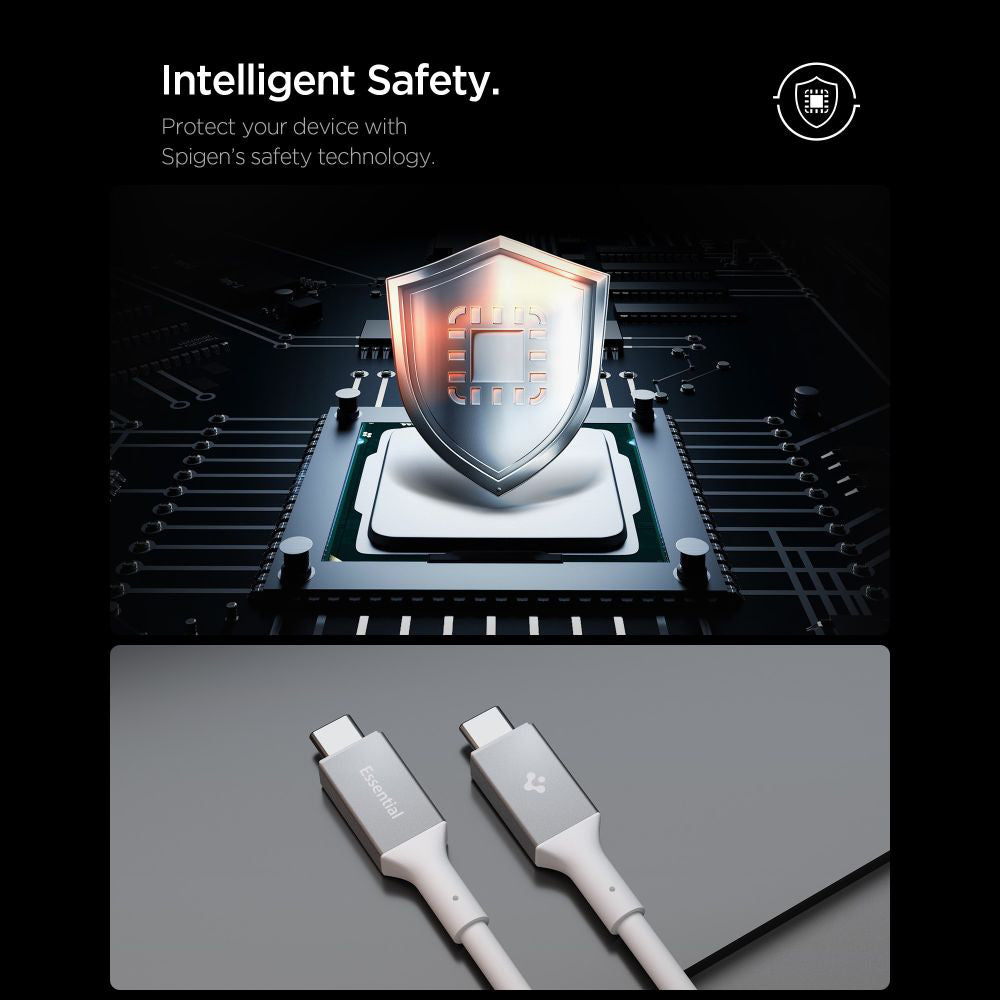 Câble de Données et de Charge USB-C - USB-C Spigen EB10020CC, 100W, 2m, Blanc