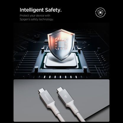 Câble de Données et de Charge USB-C - USB-C Spigen EB10020CC, 100W, 2m, Blanc