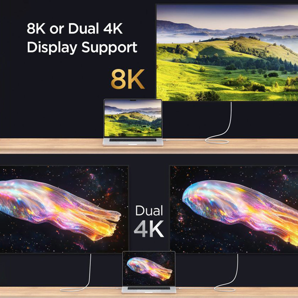 Câble de Données et de Charge USB-C - USB-C Spigen EB24012CC, 240W, 1.2m, Blanc