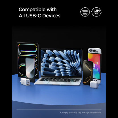 Câble de Données et de Charge USB-C - USB-C Spigen EB24012CC, 240W, 1.2m, Noir