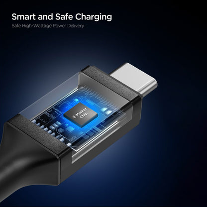 Câble de Données et de Charge USB-C - USB-C Spigen EB24012CC, 240W, 1.2m, Noir