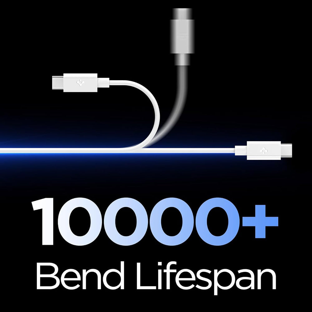 Câble de données et de charge USB-C - USB-C Spigen EB6015CC, 60W, 1,5m, Blanc ACA10416