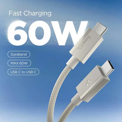 Câble de données et de charge USB-C - USB-C Spigen EB6015CC, 60W, 1,5m, Gris Titane ACA10419
