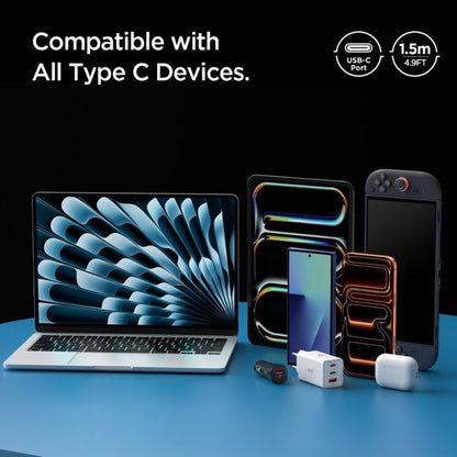 Câble de données et de charge USB-C - USB-C Spigen EB6015CC, 60W, 1,5m, Gris ACA10418