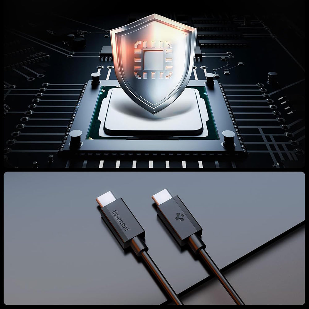 Câble de données et de charge USB-C - USB-C Spigen EB6015CC, 60W, 1,5m, Noir ACA10417