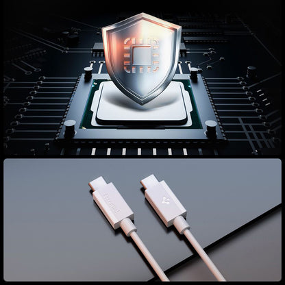 Câble de Données et de Charge USB-C - USB-C Spigen Essential, 60W, 2m, Blanc